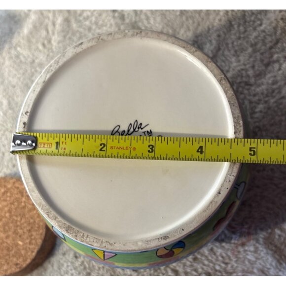 Vacation Money Ceramic Jar With Cork Lid Bella Casa By Ganz 5" Tall - Picture 5 of 7